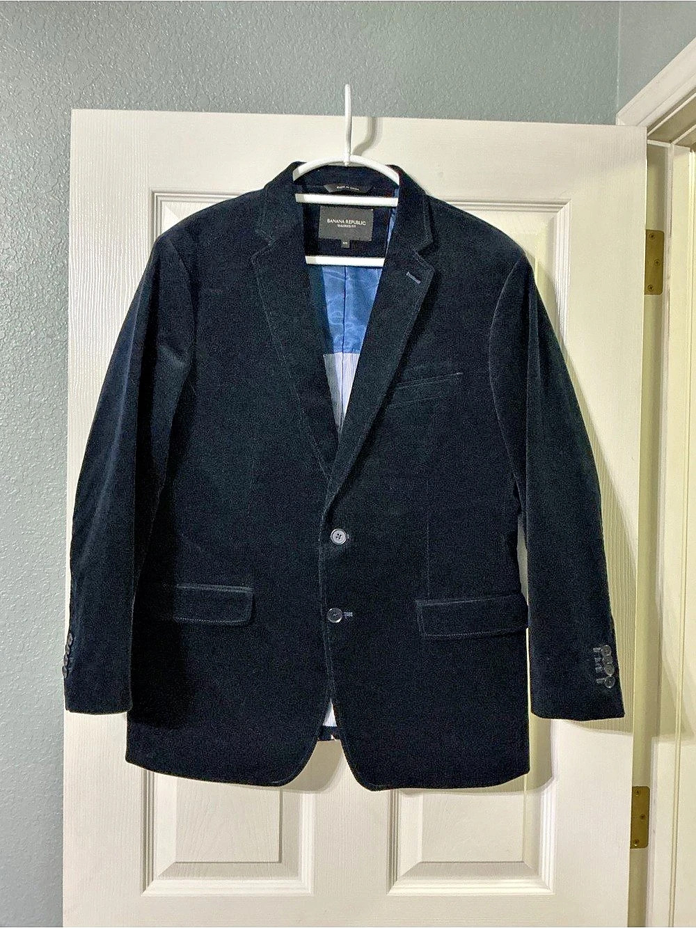 Banana Republic Tailored Fit Velvet Blazer Navy Men's 42S